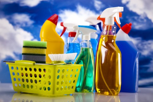 Packed household items being sorted during a local clearance in Maidavale